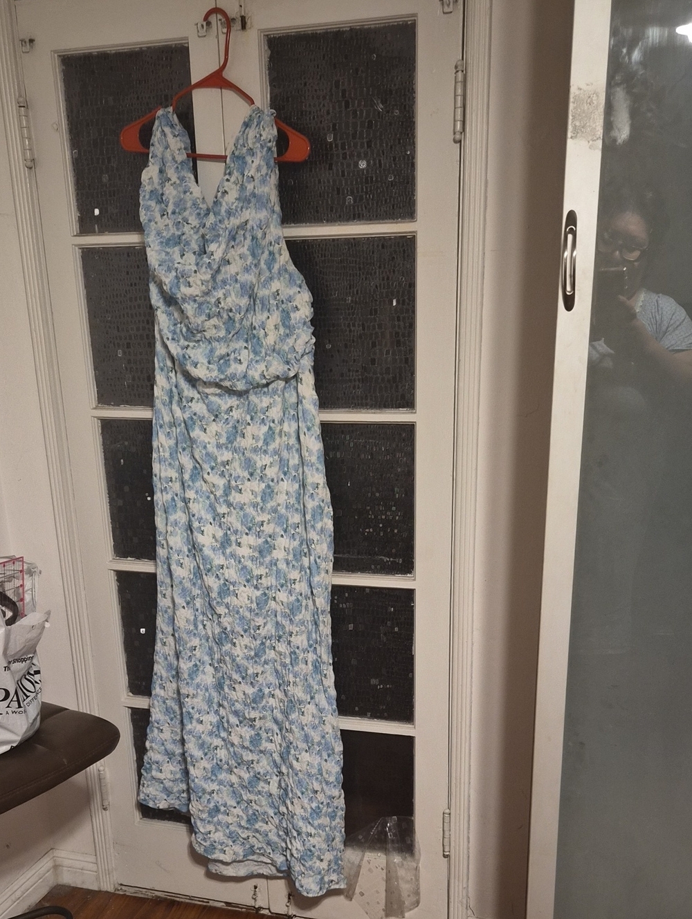 Rebdolls Light Blue & White Floral V-Neck Maxi Dress